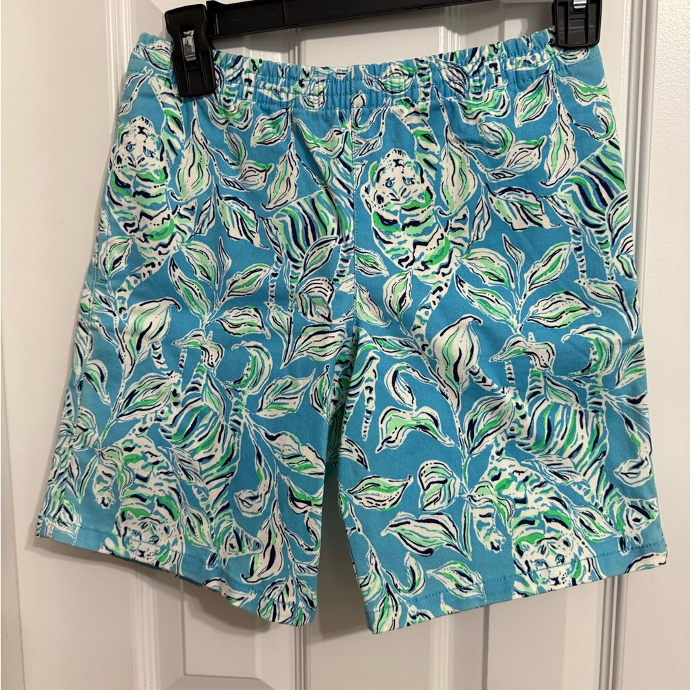 Lilly Pulitzer Blue and Green Tropical Print Shorts